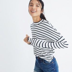 Madewell Navy & White Long Sleeve Top